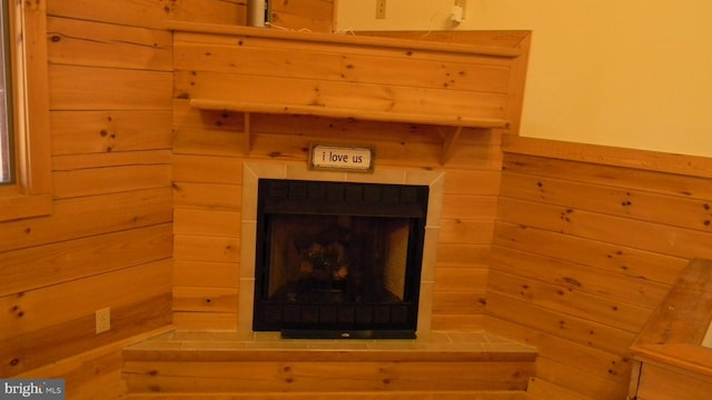 interior details with wooden walls