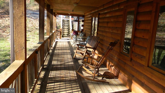 deck with a porch