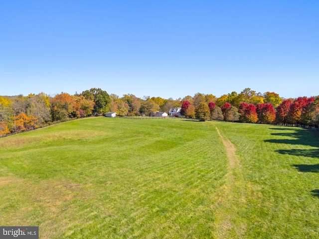 view of yard featuring a rural view