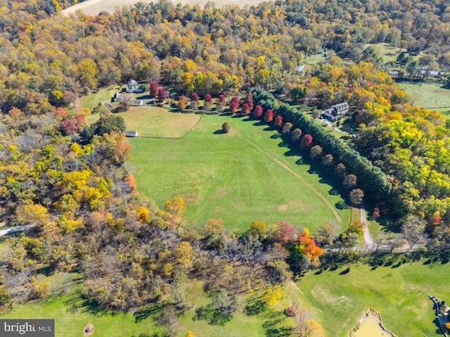 drone / aerial view with a rural view