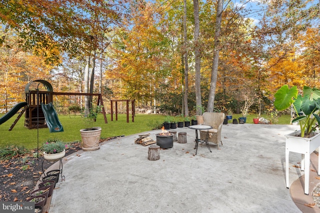 view of patio / terrace with a playground