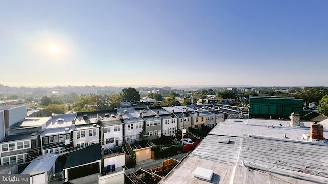 view of aerial view at dusk