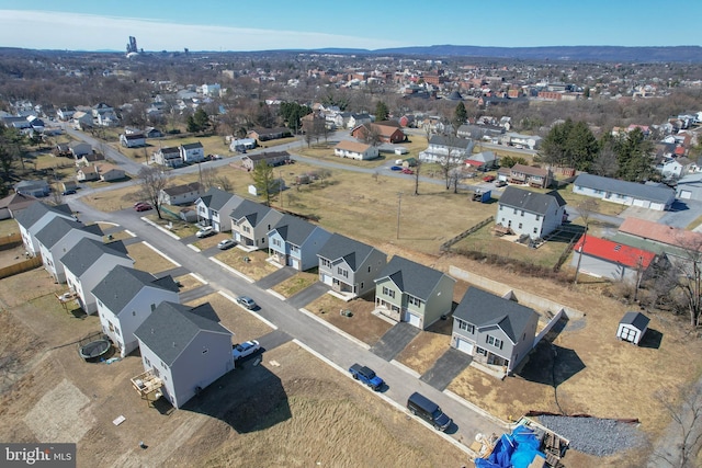 drone / aerial view with a residential view