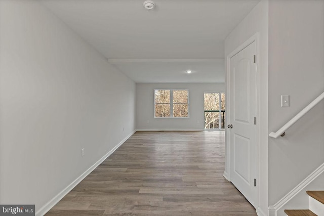 hallway featuring light wood-type flooring