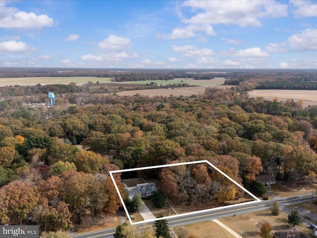 aerial view with a rural view