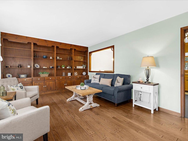 living room featuring light wood-type flooring