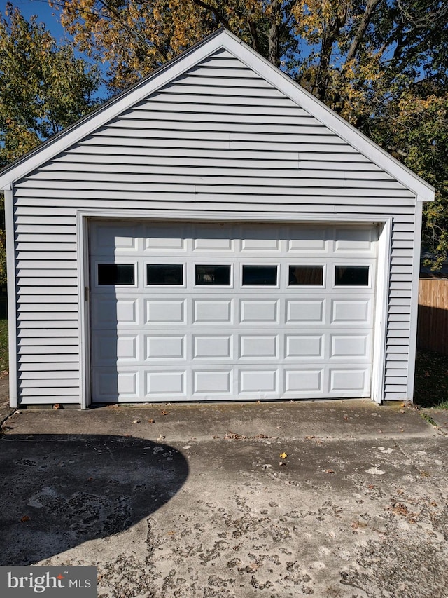 view of garage