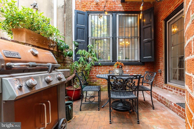 view of patio / terrace with a grill