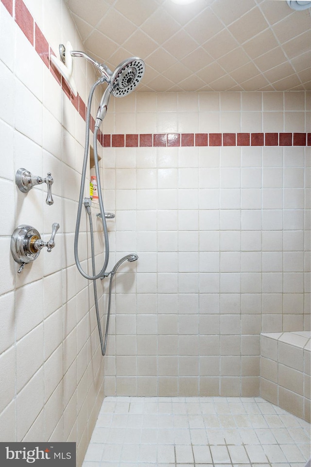 bathroom with tiled shower