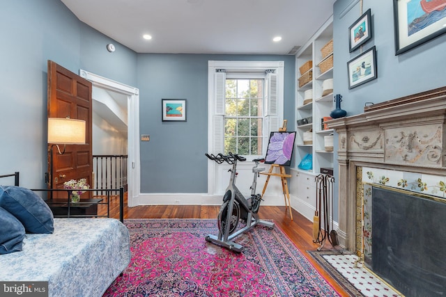 interior space featuring dark wood-type flooring