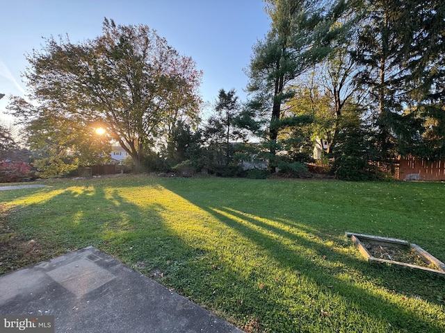 view of yard featuring fence