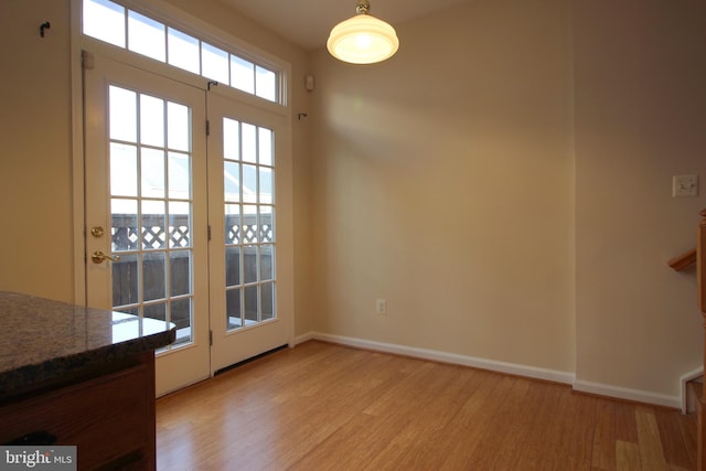 interior space featuring light wood-type flooring