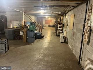 basement with radiator