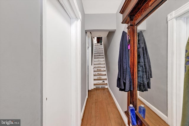 interior space with light hardwood / wood-style floors