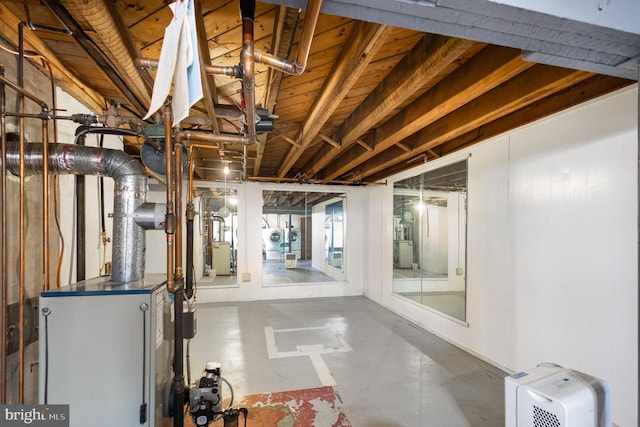 basement with washer and dryer