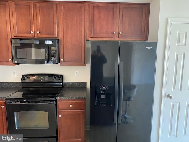 kitchen featuring black appliances