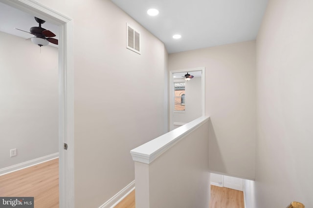 hall featuring light hardwood / wood-style floors