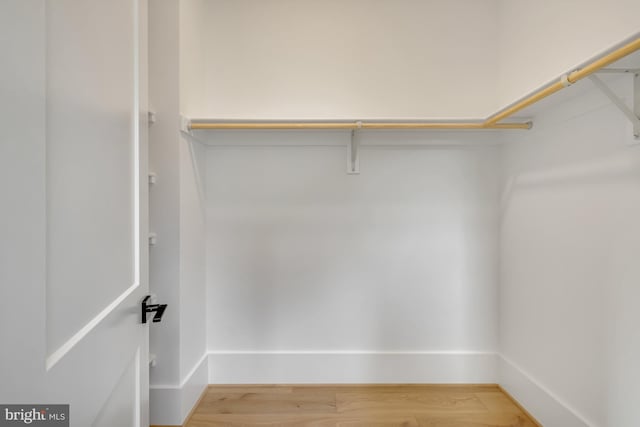 walk in closet featuring hardwood / wood-style floors