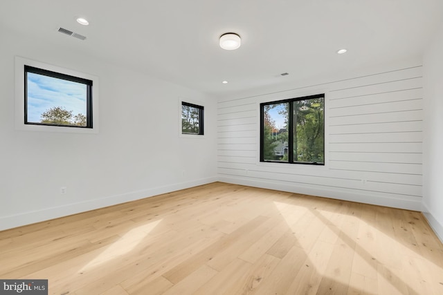 empty room featuring light wood-type flooring