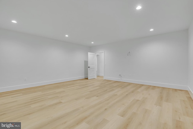 empty room featuring light wood-type flooring