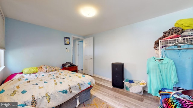 bedroom featuring light hardwood / wood-style floors