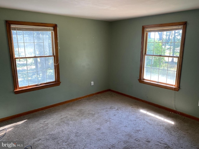 unfurnished room featuring carpet flooring