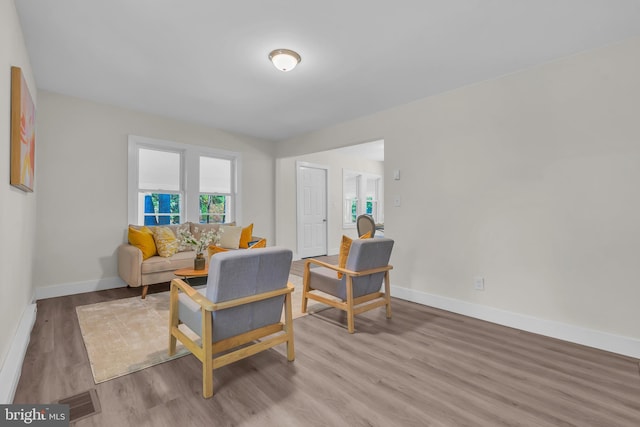 living room featuring light hardwood / wood-style floors