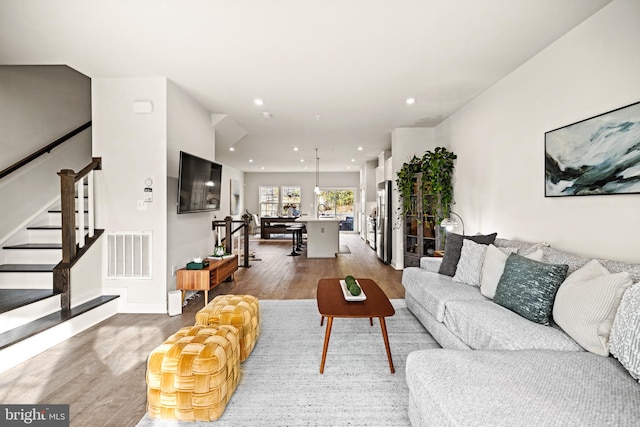 living room featuring hardwood / wood-style floors