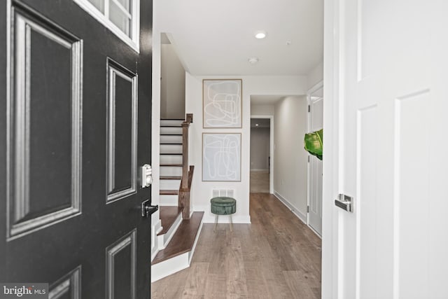 foyer featuring hardwood / wood-style flooring