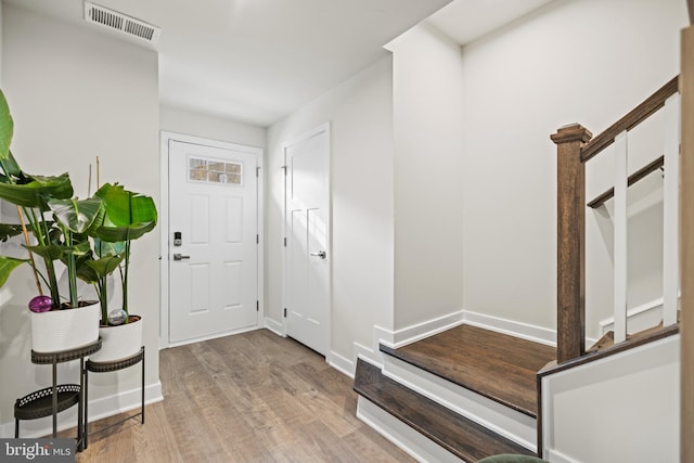 entrance foyer featuring light hardwood / wood-style flooring