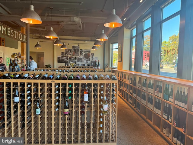 view of wine cellar