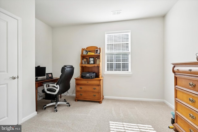 view of carpeted office