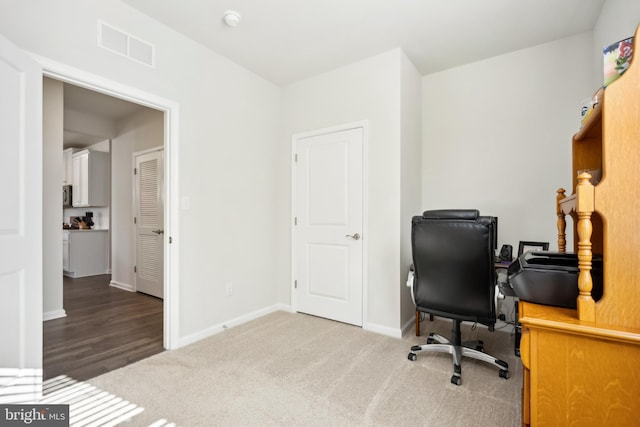 office area featuring wood-type flooring