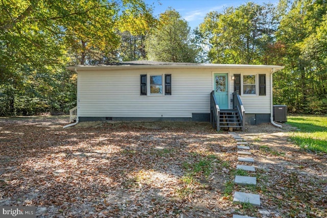 view of front of property featuring cooling unit