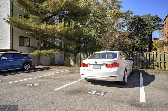 view of parking / parking lot