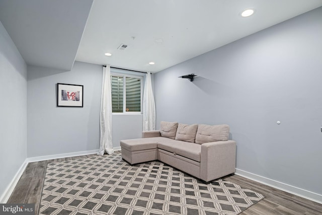 living room featuring hardwood / wood-style floors