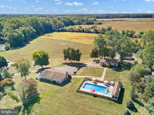 aerial view with a rural view