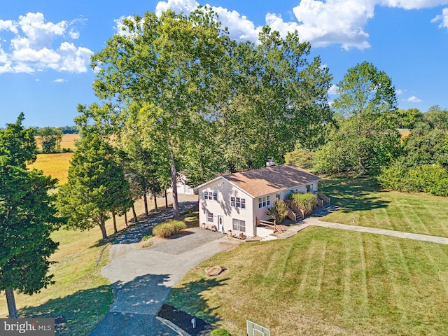 drone / aerial view with a rural view