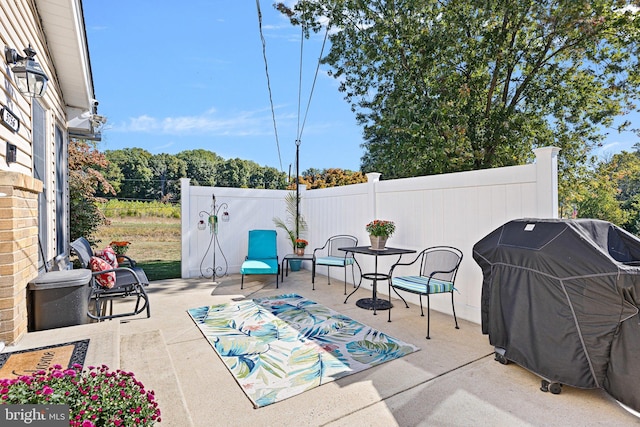 view of patio / terrace featuring grilling area