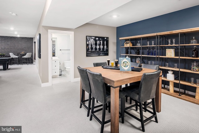 dining area with carpet floors