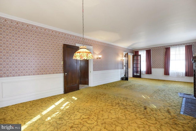 interior space featuring ornamental molding