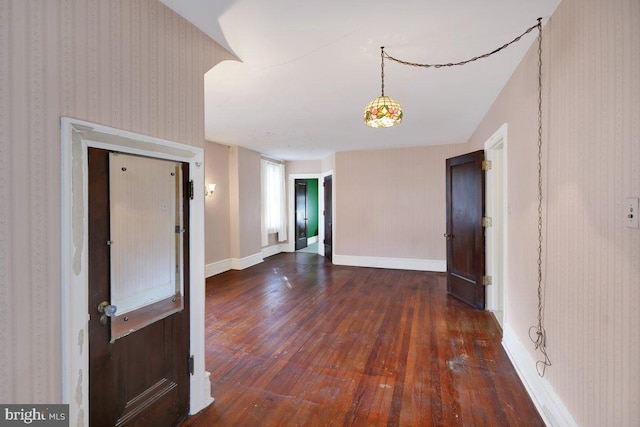 entryway with dark hardwood / wood-style flooring