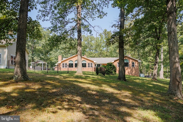 exterior space with a front yard