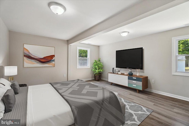 bedroom featuring hardwood / wood-style flooring