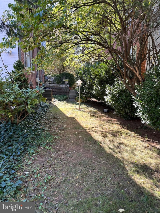 view of yard featuring cooling unit