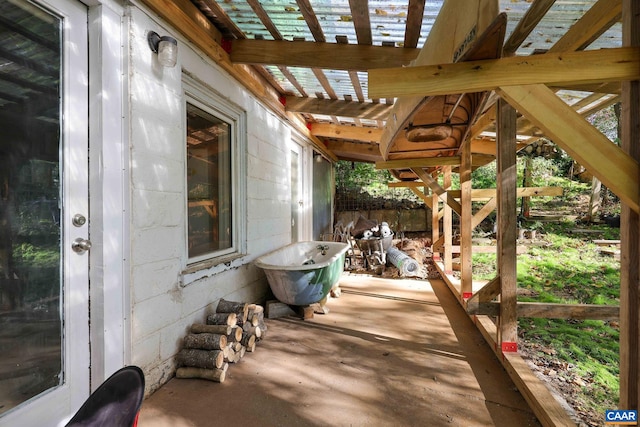 view of patio / terrace featuring a pergola