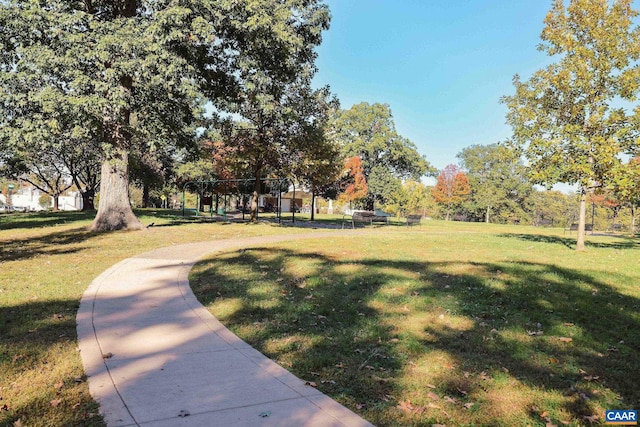 view of community with a yard