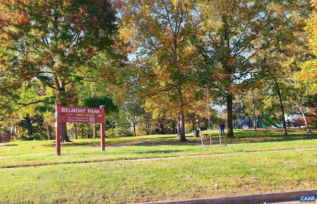 surrounding community featuring a lawn and a playground