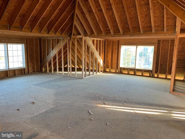 unfinished attic with plenty of natural light