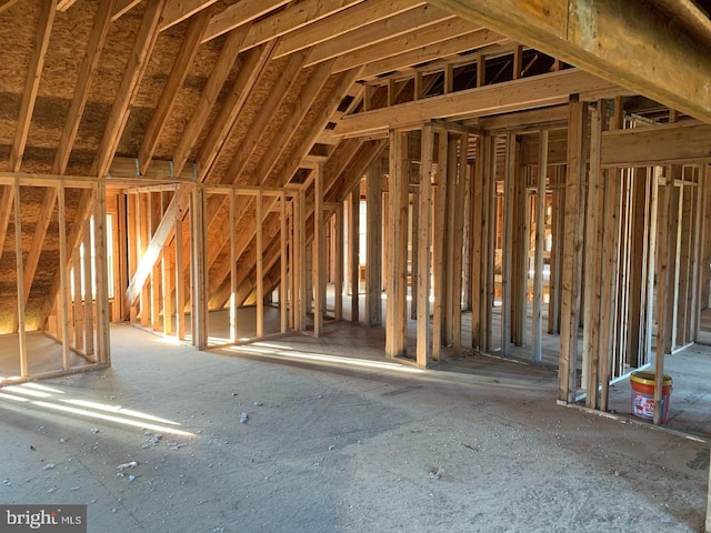 miscellaneous room featuring vaulted ceiling